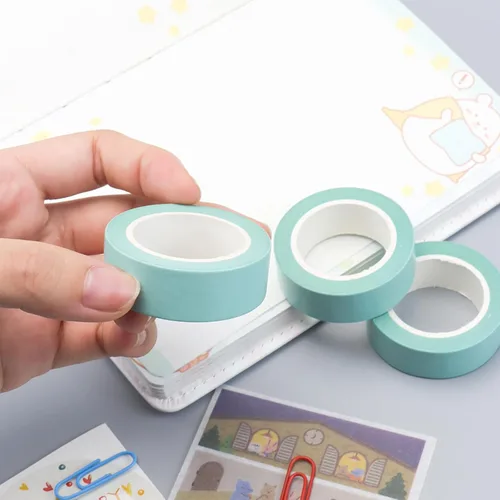Miniatura 3 de NatSumeBasics 3 Cintas Washi Verde Menta Lisas Cinta Decorativa de Enmascarar 32 Pies Cintas Autoadhesivas para Embalaje Decoración Diarios Álbumes