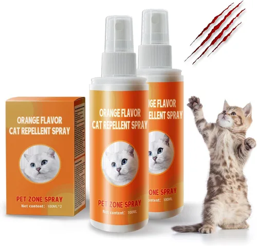 Spray disuasorio para gatos, spray disuasorio natural para gatos para marcas y arañazos de orina, seguro para interiores y exteriores, eficaz ayuda