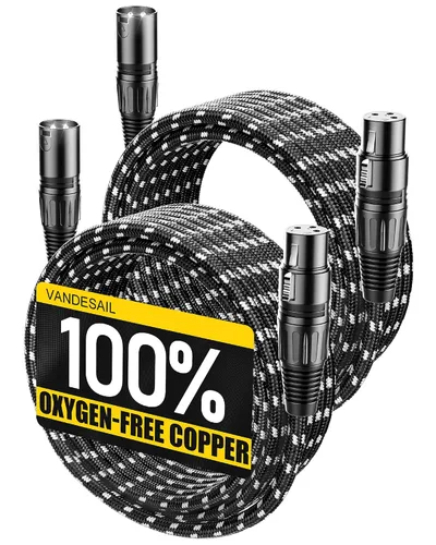 Miniatura 17 de Cable corto XLR, cable de micrófono de 1 pie, paquete de 2 unidades, toda la longitud de 6 pulgadas a 100 pies, cable de micrófono equilibrado