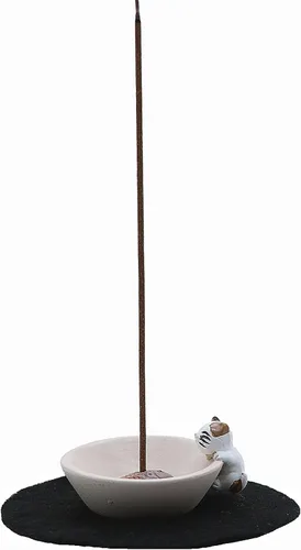 Miniatura 5 de Newwe Soporte para incienso de resina, quemador de incienso para gatos pequeños, mini estatua de animal lindo quemador de incienso para el hogar