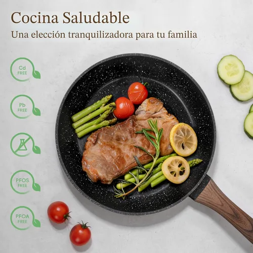 Miniatura 3 de EWFEN Juego de 25 piezas de ollas y sartenes, juego de utensilios de cocina de cerámica antiadherente, saludables, no tóxicos, de gran capacidad