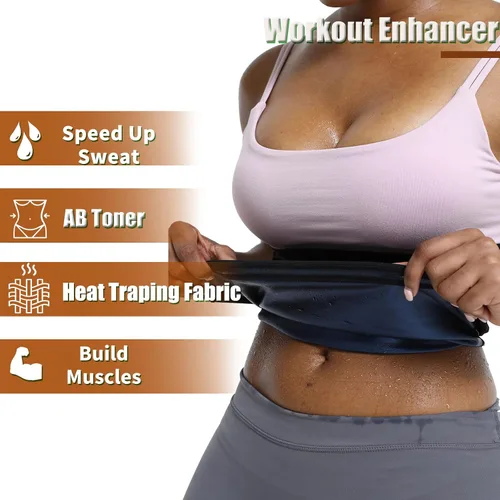 Miniatura 3 de Cinturón de Entrenamiento y Adelgazamiento con Banda de Sudoración para Mujeres, Cinturón Sauna para Pérdida de Grasa del Vientre Inferior, Adecuado