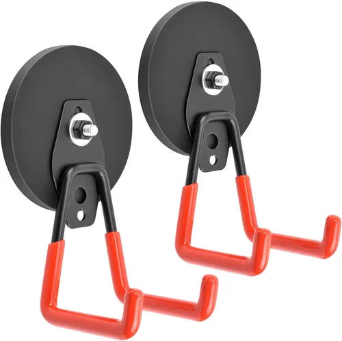 Miniatura 6 de MIN CI Paquete de 2 ganchos magnéticos, manget grande con ganchos, ganchos magnéticos de 2.59 pulgadas (2.598 in) resistentes para manguera, sierra