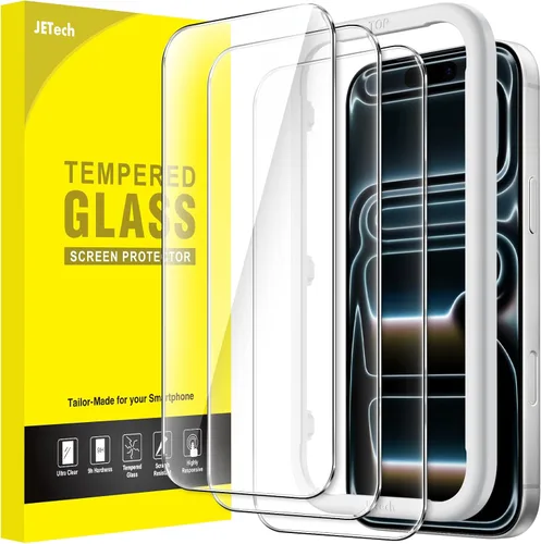 Miniatura 13 de JETech Protector de Pantalla para iPhone 17 Pro de 6.3 Pulgadas, Película de Vidrio Templado con Herramienta de Fácil Instalación, Dureza 9H
