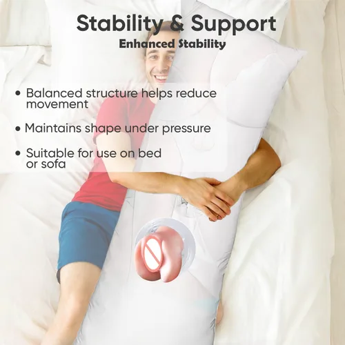 Miniatura 5 de Relleno de almohada de cuerpo completo con apertura central para dispositivo personal de adultos, relleno de polialgodón suave, cojín de soporte
