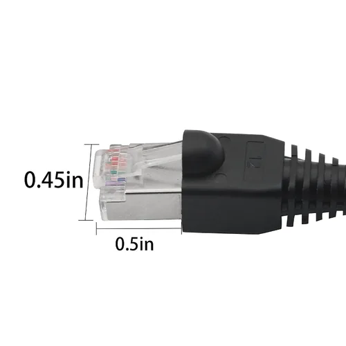 Miniatura 6 de QIANRENON Cable RJ50 10P10C Cat 5E macho a macho modular de cristal con conectores de blindaje para escanear pistolas de código, equipos