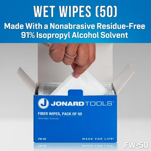 Miniatura 6 de Jonard Tools Kit de limpieza y preparación del conector de fibra óptica TK-184 con VFL, cuchilla de fibra, pelador de fibra y toallitas de fibra