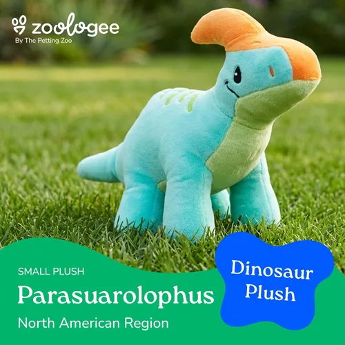 Miniatura 5 de The Petting Zoo Parasaurolophus - Peluche de dinosaurio de peluche, dinosaurio bebé, 12 pulgadas