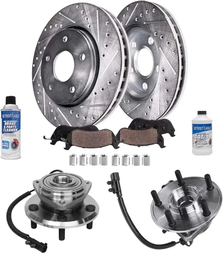 Miniatura 26 de Detroit Axle - 4 rotores de freno para Chevrolet Cruze Volt Orlando Verano, rotores de freno de disco perforados y ranurados de repuesto : rotor