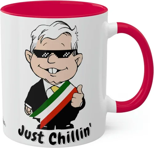 Miniatura 8 de MEXICANDOO AMLO - Taza de café Just Chillin, divertida caricatura, Muñeco AMLITO, taza de cerámica blanca brillante con colores vibrantes