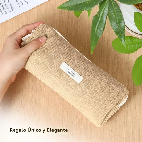 Miniatura 2 de Bolsa para Lápices Estuche para Bolígrafos, Organizador Pequeño de Pana Suave para Lápices con Cremallera, Lindo Estuche para Lápices Artículos