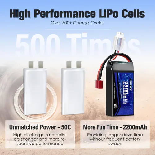 Miniatura 5 de 3S Lipo Batería 2200mAh 11.1V 50C Alta tasa de descarga Shorty Pack Batería RC con enchufe T estilo Dean Fit para RC Avión Quadcopter Helicóptero