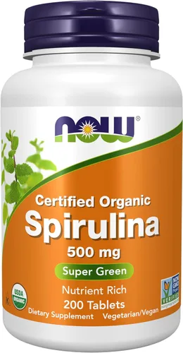 Tabletas de espirulina orgánica de Now Foods, 1, 1