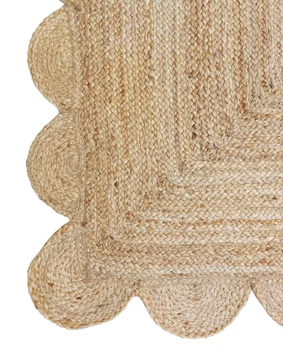 Miniatura 6 de Alfombra festoneada de yute natural (2 x 3 pies, natural)