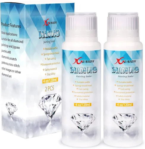 Sellador de pintura de diamantes, paquete de 2 unidades de 240ML, sellador de pegamento para pintura de diamantes 5D, efecto permanente de sujeción