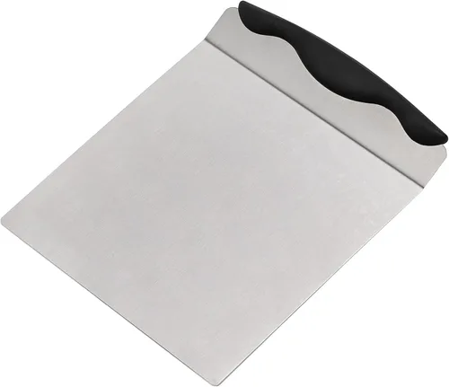Miniatura 8 de Levantador seguro para tartas, 7.8 x 9.6 pulgadas, acero inoxidable, pala de transferencia de pizza, bandeja cuadrada para tartas, herramienta