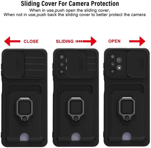 Miniatura 4 de Funda cruzada compatible con Samsung Galaxy A52, funda de teléfono con correa y soporte para tarjetas, anillo magnético con soporte