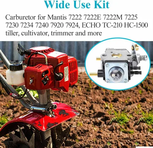 Miniatura 3 de HOODELL Carburador C1U-K82 C1U-K54A, para Mantis Tiller 7222 7222M 7225 7920, Echo TC-210 HC-1500, Carburador Cultivador Premium, Kit