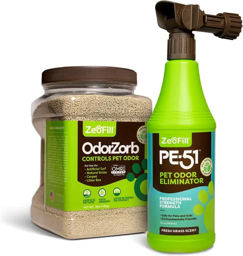 Zeofill Paquete de iniciación - Desodorizador de patio trasero - Eliminador de olores de orina para mascotas - Uso al aire libre - Eliminador y