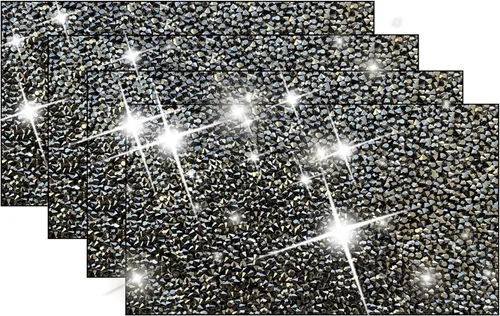 Miniatura 8 de Juego de 1 mantel individual redondo en negro, manteles individuales brillantes resistentes al calor, lavables, para cena, cocina, boda, decorativos