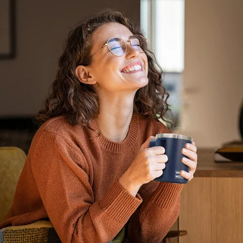 Miniatura 5 de WETOWETO Taza de café de 14 onzas, taza de campamento aislada al vacío con tapa, vaso de viaje de acero inoxidable de doble pared, taza de café