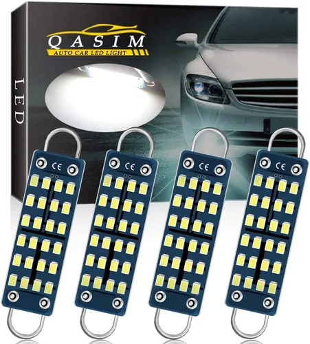 Miniatura 10 de Qasim 44mm (1.73") Bombilla LED de circuito rígido brillante azul, sin polaridad 12V 211-2 212-2 561 562 567 564 RL4410 Luz interior para espejo