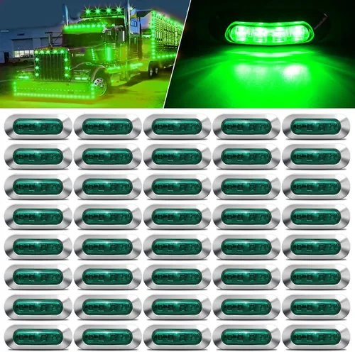 Miniatura 7 de ALFU 40 PCS Luces LED Ámbar DC 12-24V para Remolque, Luces Marcadoras Laterales Delanteras Traseras de Posición con Bisel Cromado para Remolque