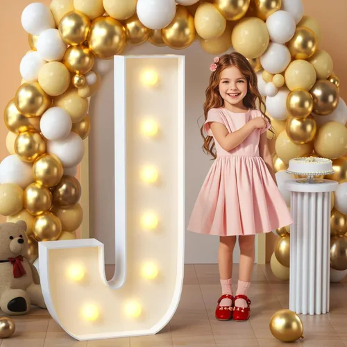 Miniatura 47 de imprsv Letras de marquesina iluminadas, letras de mosaico de 1.2 m con luz para decoración de baby shower, graduación, gran J para decoraciones