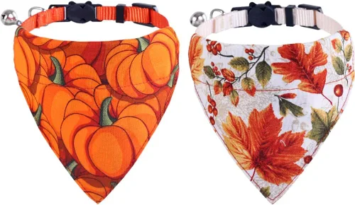 Miniatura 14 de Collares de gato KZHAREEN para Pascua, separables con bandana y campana, collar ajustable para gatito, perrito pequeño, niñas y niños Pascua-2