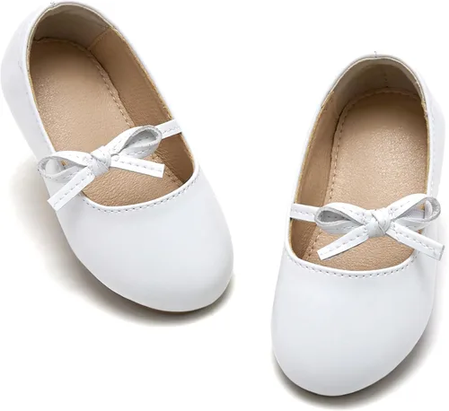 ESTINE Mary Jane - Zapatos planos para niñas pequeñas y niñas pequeñas, vestido brillante, zapatos de ballet de boda de princesa