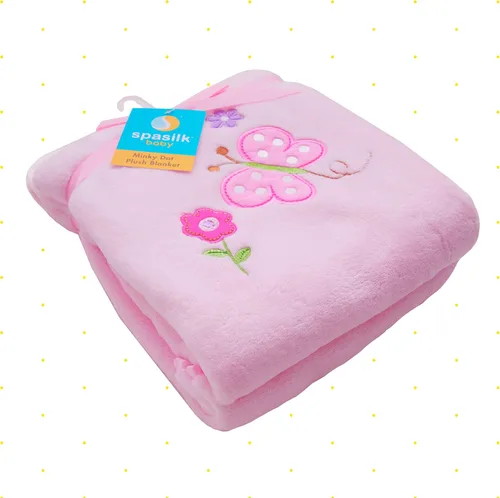 Miniatura 3 de Spasilk Manta de felpa extra gruesa para bebé y niña recién nacida con ribete satinado