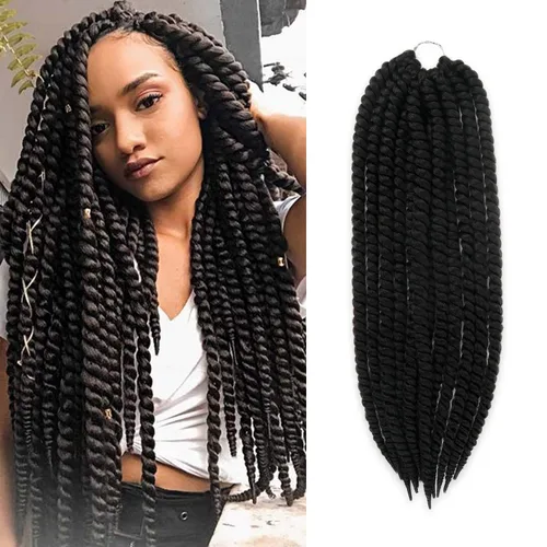 Miniatura 39 de Trenzas de ganchillo de pelo sintético auténtico doble Jumbo Senegalese Twist 12" (30)