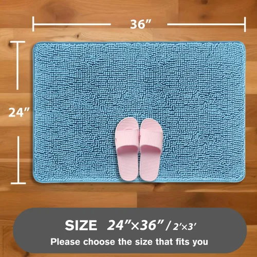 Miniatura 311 de Alfombra de baño pequeña de 12 x 18 pulgadas, lavable y absorbente, antideslizante, alfombra de baño de felpilla gruesa y suave para baño, ducha