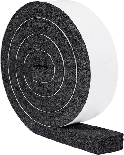Yotache Cinta de sellado de espuma de celda abierta para aire acondicionado de 2 x 1 pulgada, adhesivo grueso con tira de cojín de espuma de alta