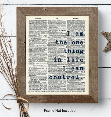Miniatura 8 de Decoración de Pared con Cita Inspiradora Arte de Diccionario - 8x10 Impresión Reciclada Decoración Motivacional para Hogar para Dormitorio, Oficina