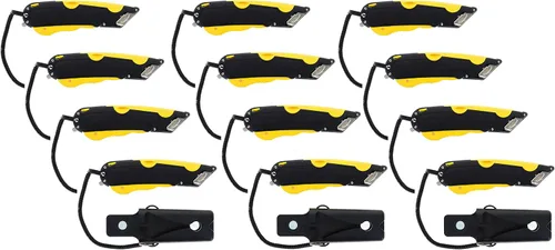 Miniatura 5 de Veltec EZ-2000 Cuchillo de utilidad para caja de seguridad, divisor de cinta en la parte posterior, ajuste de profundidad de 3 cuchillas, gatillo