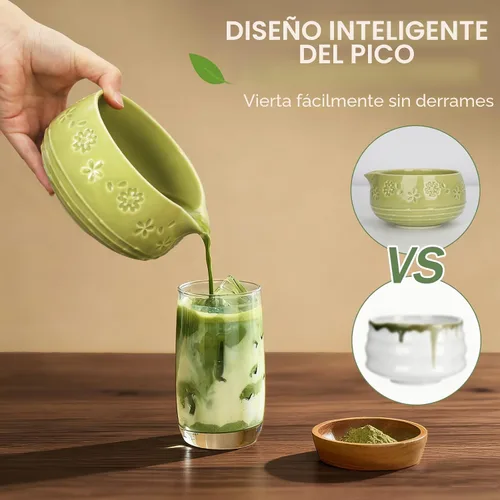 Miniatura 2 de Juego de batidor de matcha, juego de cerámica con cuenco, soporte para Chasen, soporte para cucharada, tamiz, kit de matcha de ceremonia japonesa