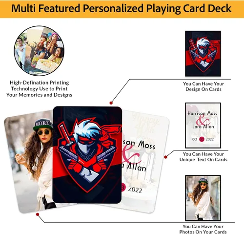 Miniatura 4 de Naipes personalizados con foto, baraja de cartas personalizadas de 2 caras, imprime 46 diseños, imágenes y crea tu propio regalo personalizado