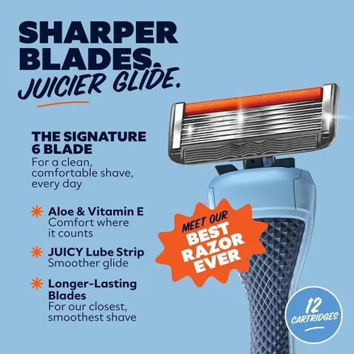 Miniatura 4 de Dollar Shave Club 6 repuestos de maquinilla de afeitar (12 unidades) 6 cuchillas de acero inoxidable para un afeitado cercano y cómodo