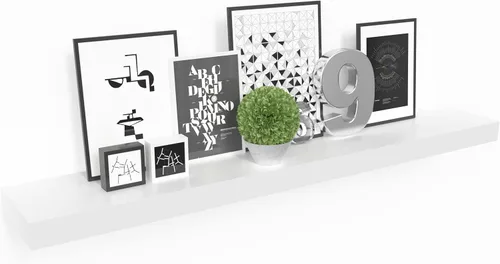 Miniatura 32 de Ballucci - Estantes flotantes, juego de estantes de pared de madera de 36" con soportes invisibles para baño, sala de estar, dormitorio, cocina
