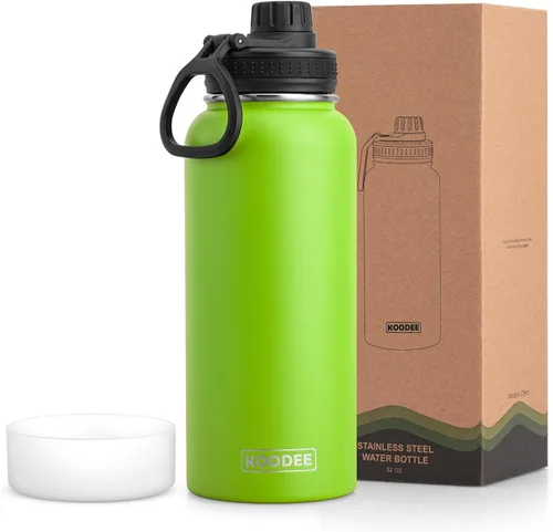 Miniatura 122 de koodee Insulated Water Bottle, 32 oz Stainless Steel Double Wall Vacuum Wide Mouth Sport Bottle with Leakproof Spout Lid (Navy)