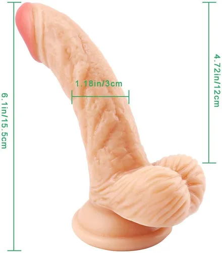 Miniatura 2 de Juguete para adultos de 6.1 pulgadas para mujeres, pene de silicona realista con fuerte ventosa para juego de empuje manos libres, 82cf5