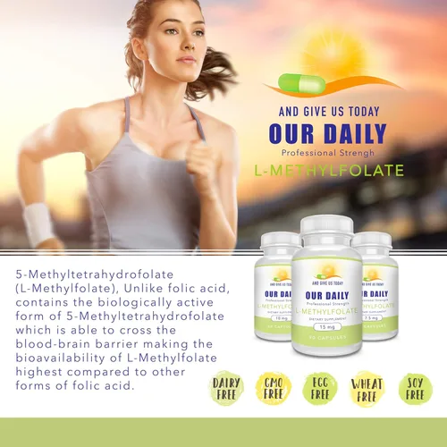 Miniatura 2 de Our Daily Vites L-metilfolato 5mg/5000mcg - Suplemento activo de folato 5-MTHF - Folato de metilo de alta potencia - Apoya la energía y el bienestar