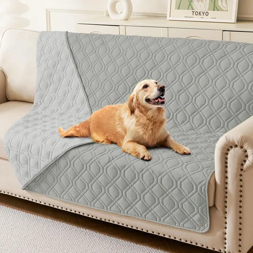 Miniatura 114 de hyha Manta impermeable para perros, manta reversible para cama de mascotas, funda suave para sofá/sillón lavable para perros, fundas impermeables