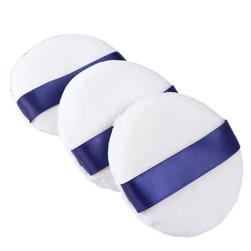 Powder Puff 3 piezas de 3 pulgadas de polvo suave para maquillaje, almohadillas de maquillaje con cinta para rostros y polvos sueltos para base (3 3