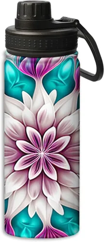 Miniatura 24 de Botellas de agua aisladas de 18 onzas, con estampado de mal de ojo, botella de agua deportiva aislada de doble pared a prueba de fugas, taza térmica