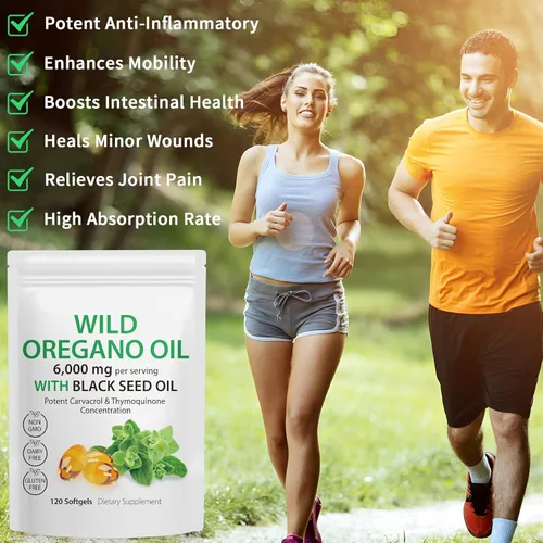 Miniatura 5 de Cápsulas blandas de aceite de orégano de 6000 mg, 120 unidades, cápsulas de suplemento de aceite de orégano, alto Carvacrol, aceite de orégano 2