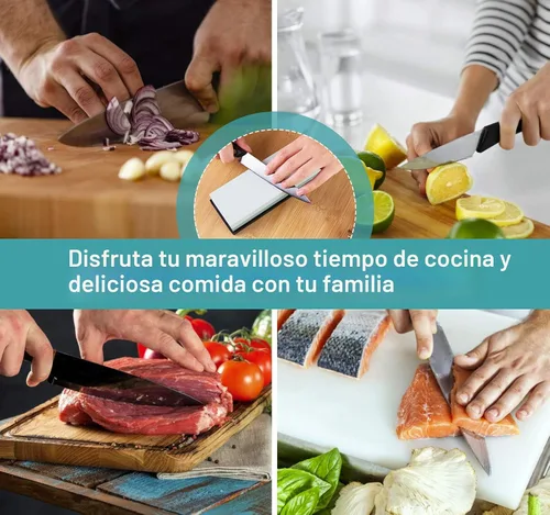Miniatura 6 de Piedra de afilar cuchillos 400/1000 piedra de afilar con base de goma antideslizante para cocina, caza y cuchillos de bolsillo o cuchillas