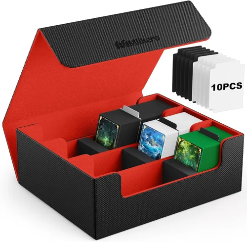 Miniatura 14 de Mlikero Paquete de 4 Cajas para Mazos de Cartas, Caja para Mazo Commander Contiene más de 400 Cartas con Funda Individual con 4 Separadores, Caja