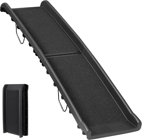 JupiterForce Rampa plegable para perros para automóvil, rampa antideslizante para mascotas con superficie de alta tracción, rampas portátiles y